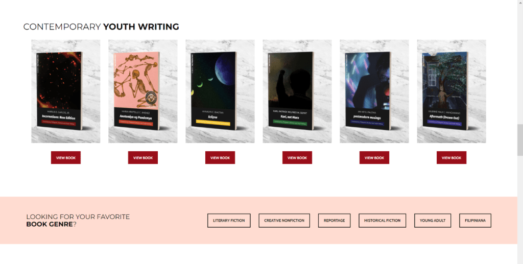 author website home page book collection